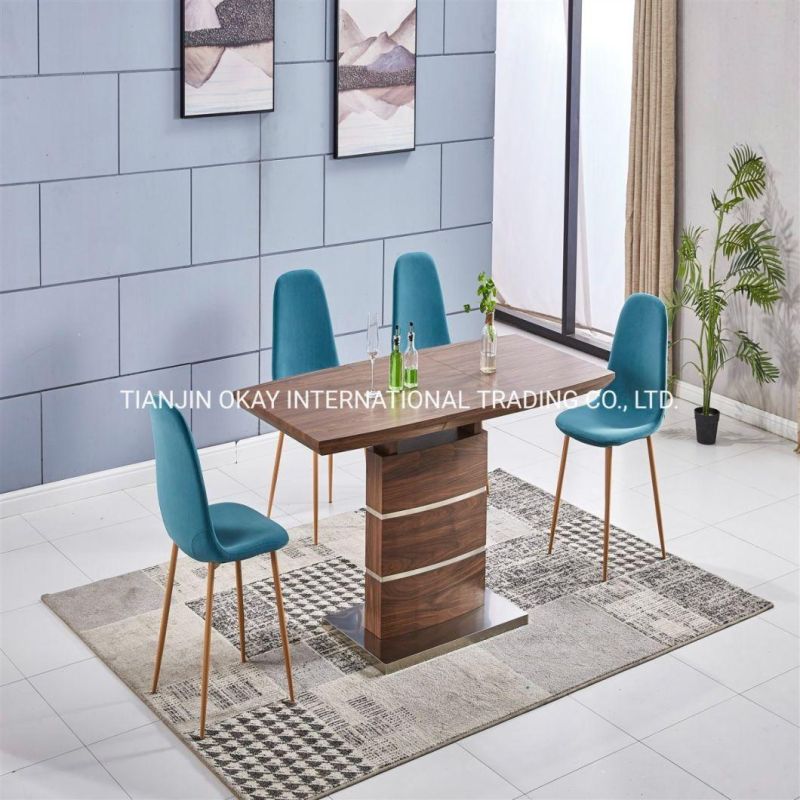 Factory Price Modern Design Dining Tables and 6 Chairs with Metal