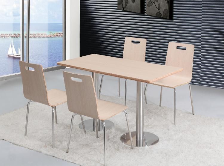 Modern Cheap Snap Restaurant Food Canteen Seating Furniture Wooden Industrial Stainless Steel Canteen Table and Chairs for School/Office