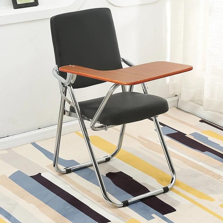 Fashion Home Garden Office Meeting PU Leather Iron Folding Chair