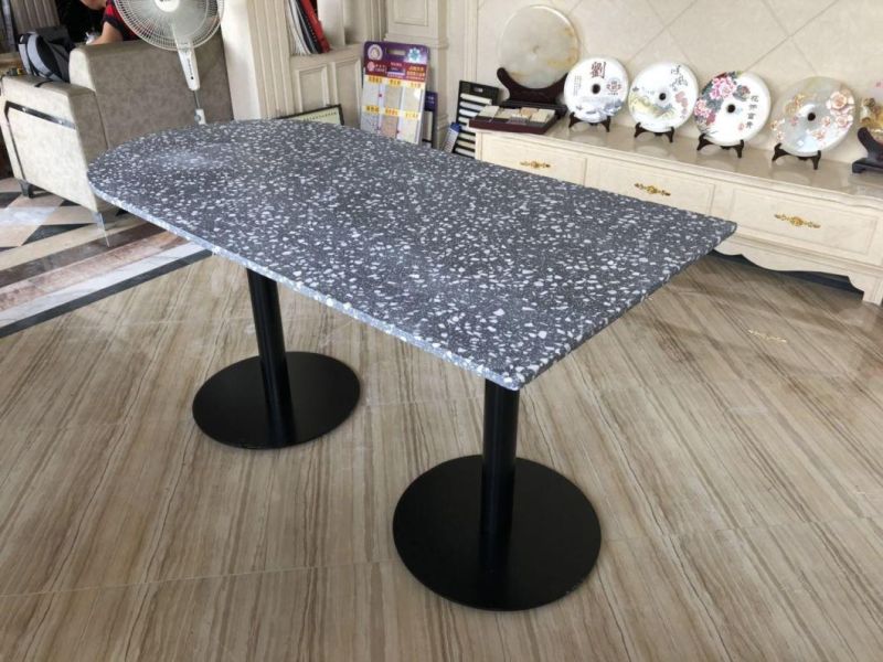 Coffee Shop Furniture Round Artifical Marble Dining Table Top