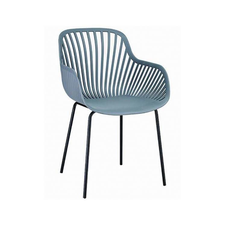 Modern New Design Wedding Chair PP Plastic Chair Metal Legs Chair Back Arms Dining Plastic Chair