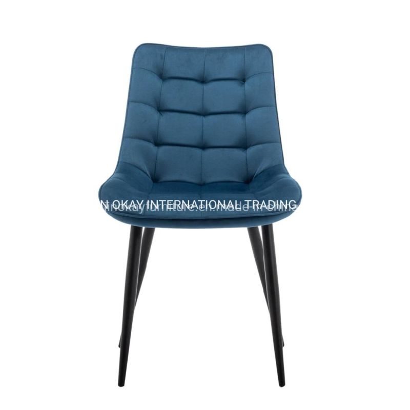 Hot Sale Basic Velvet High Back Painting Leg Dining Chair for Dining Room