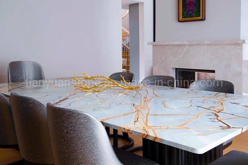 Marble Natural Stone Custom Tea Side Table Dining Countertop for Hotel and Residential