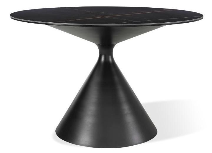 Modern Home Furniture Round Ceramic Top Metal Base Dining Table Set