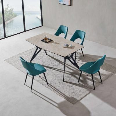 Modern Ceramic Table Butterfly Fixed Dining Room Furniture