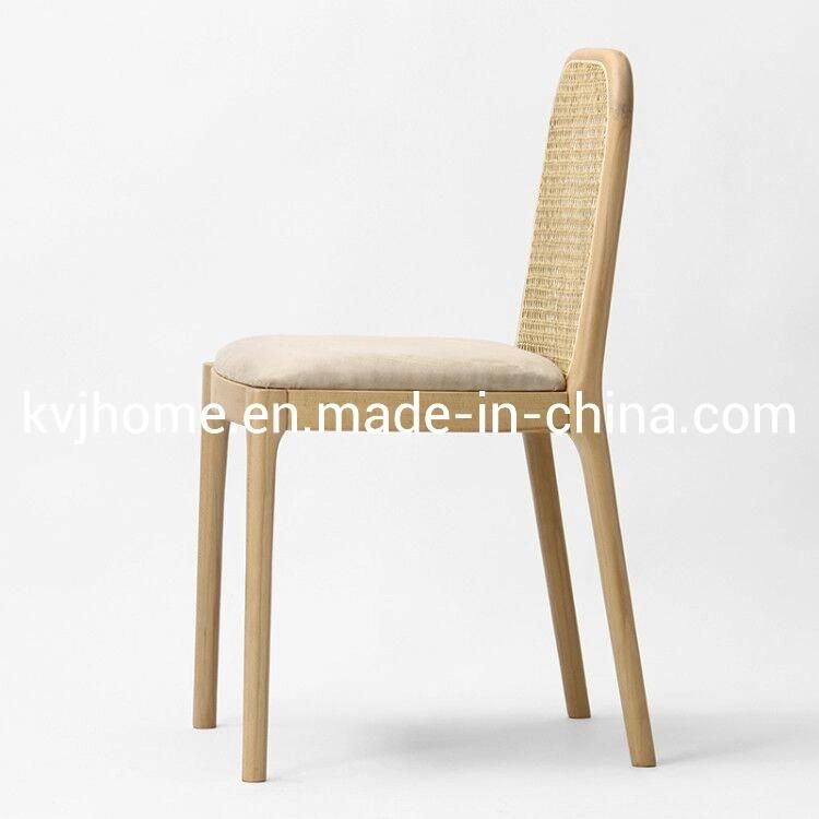 Kvj-9037 Modern Restaurant Wooden Rattan Dining Chair