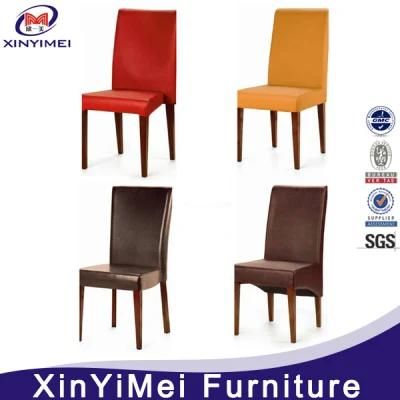 Classic Imitated Wooden Design Fabric Aluminum Dining Chair