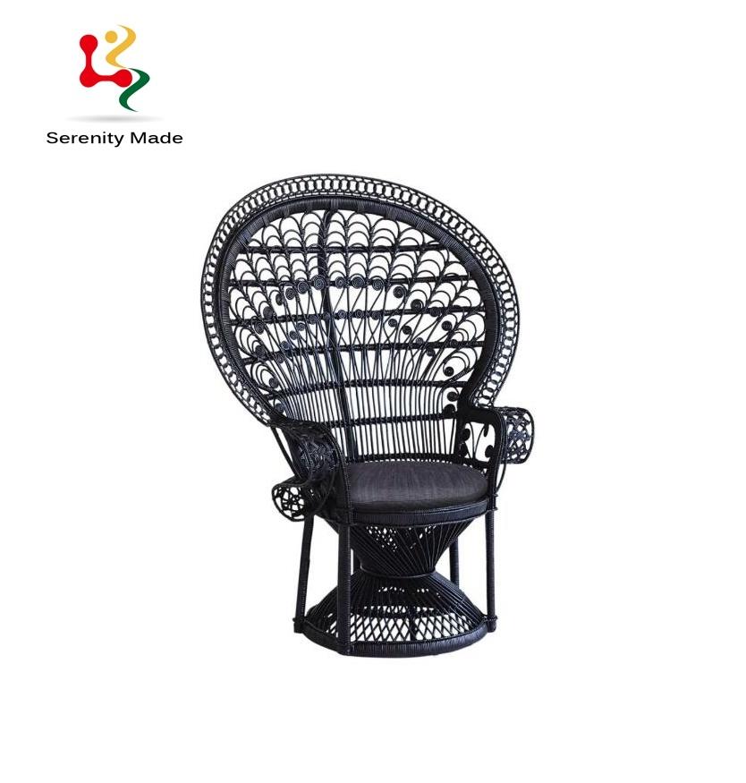 Modern Event Hire Peacock Rattan Dining Chairs Wood Chairs