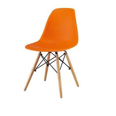 Modern Colored PP Chair Plastic Chair Beech Wood Legs Dining Chair