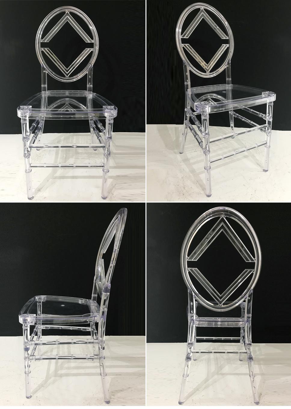 Xinyimei Furniture New Style Banquet Hotel Resin Transparent Sillas Tiffany Chair