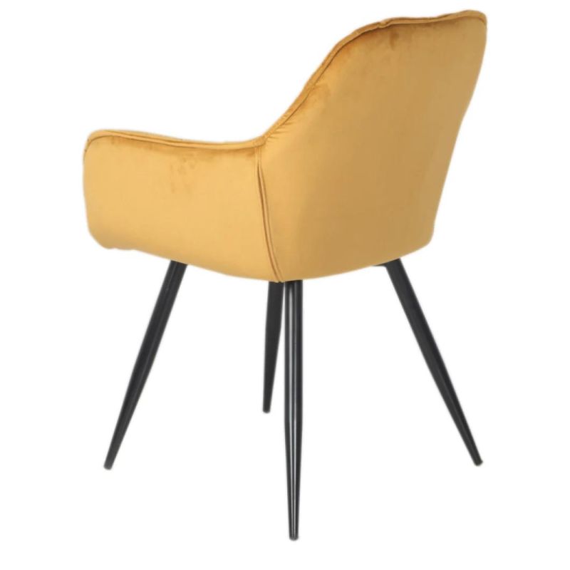 Wholesale Design Home Furniture Nordic Velvet Modern Luxury Dining Chairs with Metal Legs Black