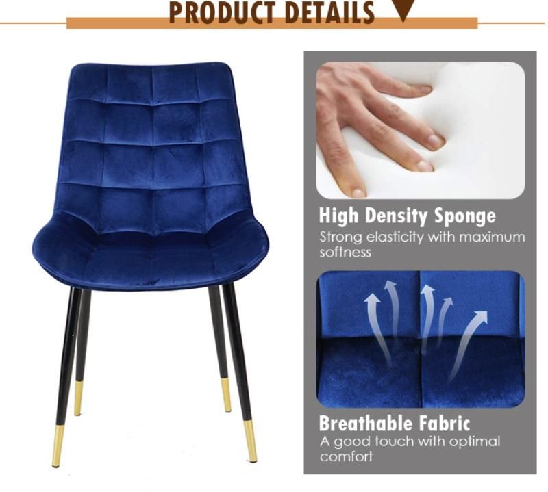 Furniture Restaurant Modern Upholstered Velvet Dining Chair