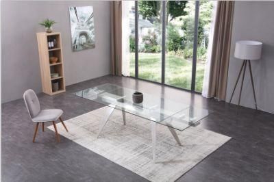 Wholesale Extension Rectangle Glass Dining Table for Home or Hotel