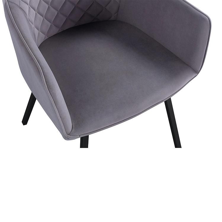 Factory Direct Sale Modern Design Upholstered Comfortable Arm Chair Fabric Velvet Armchair for Dining Room