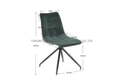 Modern Style Restaurant Hotel Velvet Fabric Many Color Metal Legs Dining Room Chairs