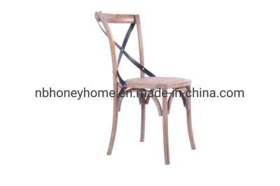 Kd Available Cross Back Wood Back Metal Back Rattan Seat Dining Chair