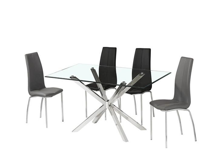 Wholesale Modern Dining Furniture Thicken Glass Dining Chair Table