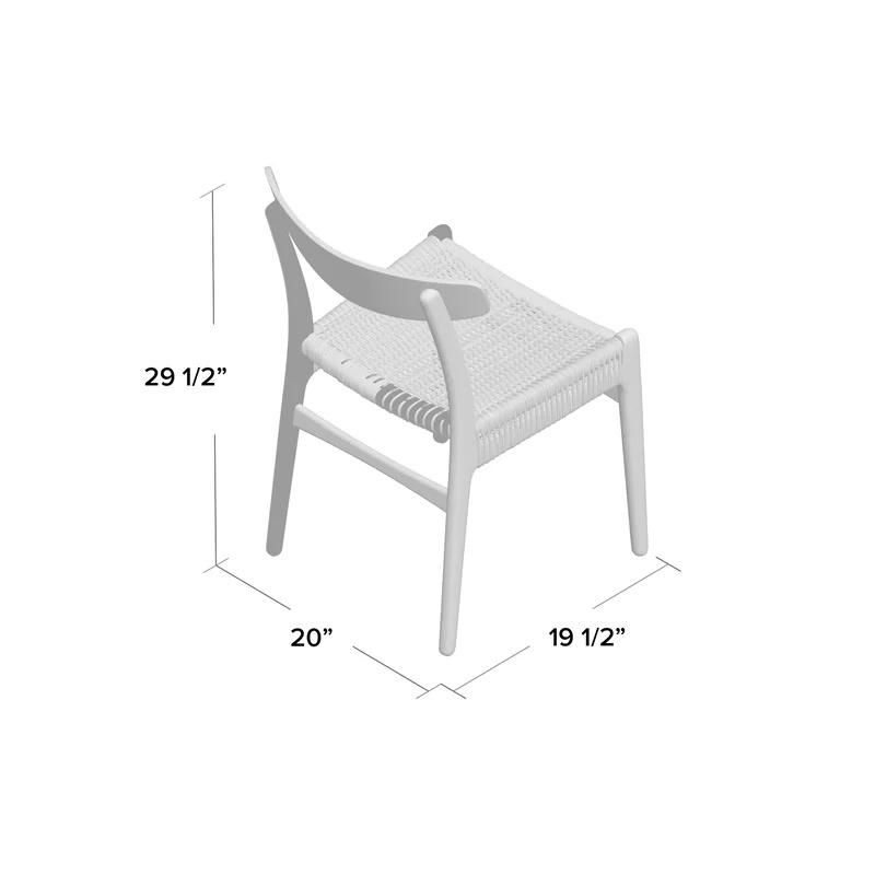 Wholesale High-End Solid Wood Furniture Leisure Rope Waterproof Dining Chairs for Hotel Commercial Grade Restaurant Furniture Rope Woven Solid Wood Frame Chair