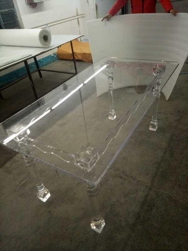 Custom Clear Modern Rectangular/ Square/Round Acrylic Furniture Wedding Dining Table