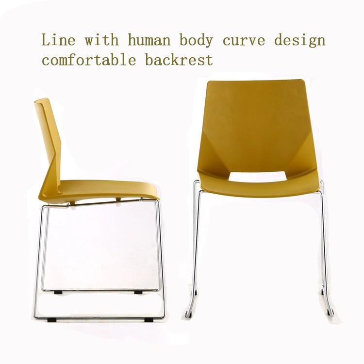 New PP Plastic Metal Backrest White Office Chair Modern