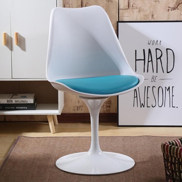 European Creative White Plastic Bar Chair Upholstered Metal Base Simple Bar Cafe Chair Bar