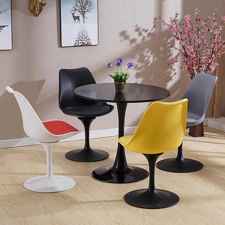 European Creative White Plastic Bar Chair Upholstered Metal Base Simple Bar Cafe Chair Bar