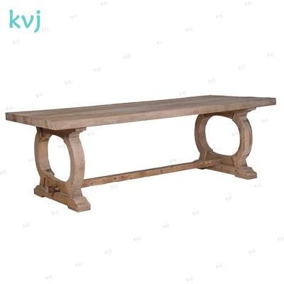 Kvj-7215 Antique Rustic Reclaimed Solid Wood Rectangle Dining Table