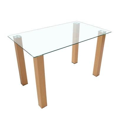 Modern Square-Shape Table Garden Dining Glass Top Simple Design Tempered Glass Living Room Kitchen Dining Table