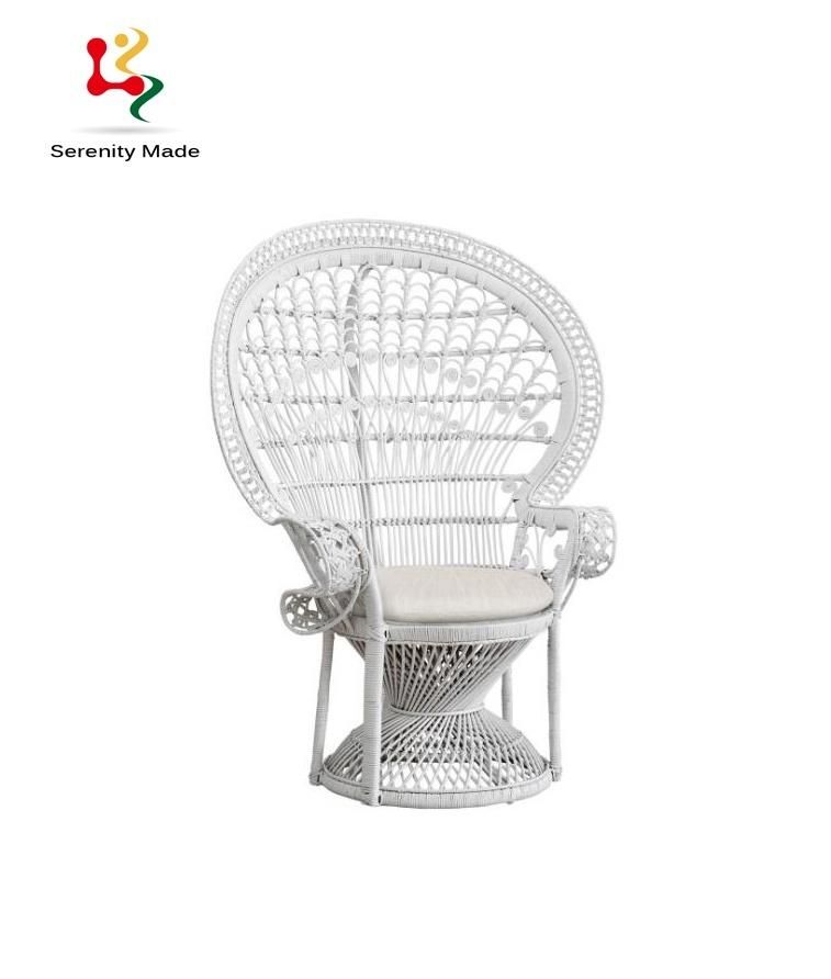 Modern Event Hire Peacock Rattan Dining Chairs Wood Chairs