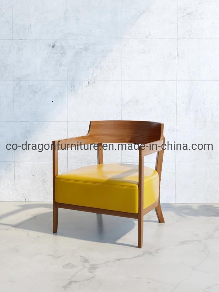 High Quality Modern Furniture Wooden Soft Chair with Arm