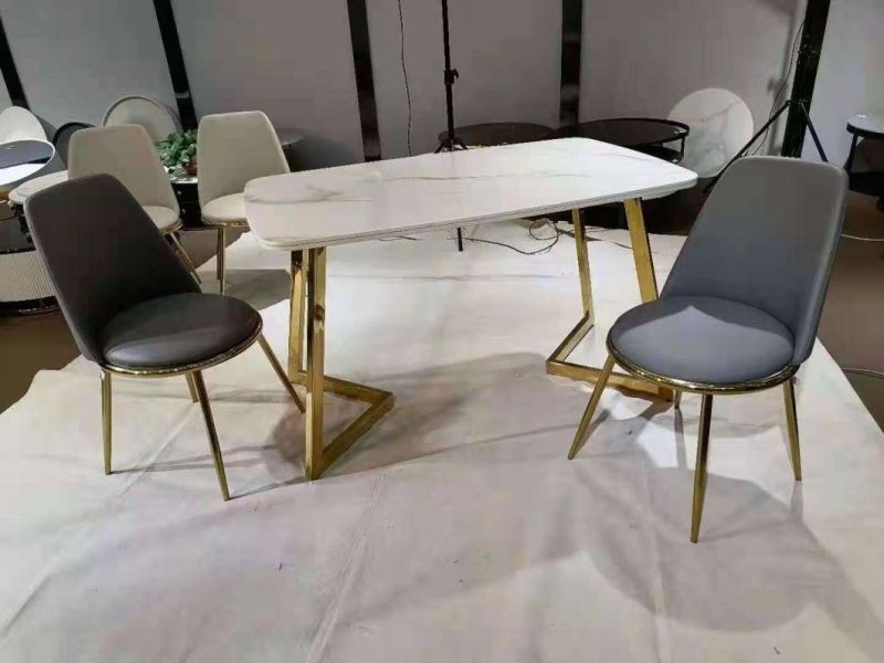 Modern Luxury Design White Marble Dining Table Sets Best Price