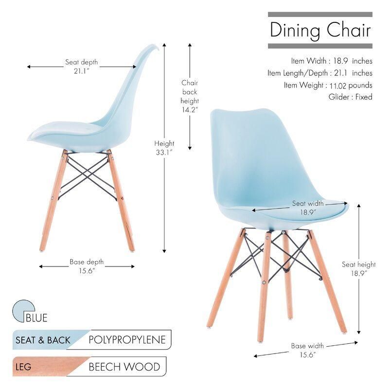 Stable Tulip Plastic Dining Chair with Wood Legs