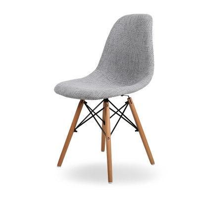 Wholesale Modern Dining Room Furniture Fancy Upholstered Grey Fabric Side Chair Dining Chairs Leisure Chair with Wood Frame