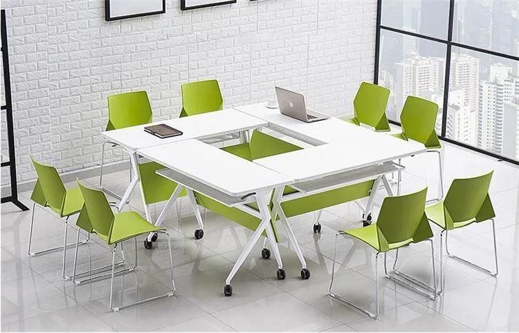 Training Room Seating Home Furniture Modern Design Stacking Office Chairs Dining Room PP Seat Metal Frame Stackable Restaurant Dining Chairs