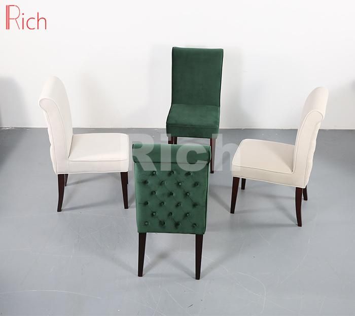 Wooden Modern Leisure White Fabric Dining Chair