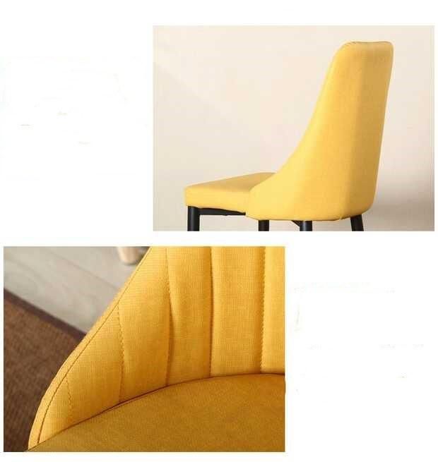 China Factory New Design Home Use Metal Legs Fabric Leather Upholstered Dining Chair for Dining Room