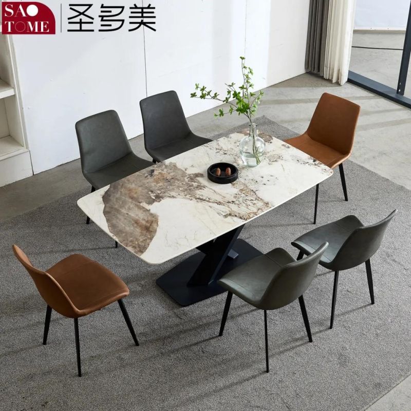 Modern Cross Table Rock Board Furniture Dining Table