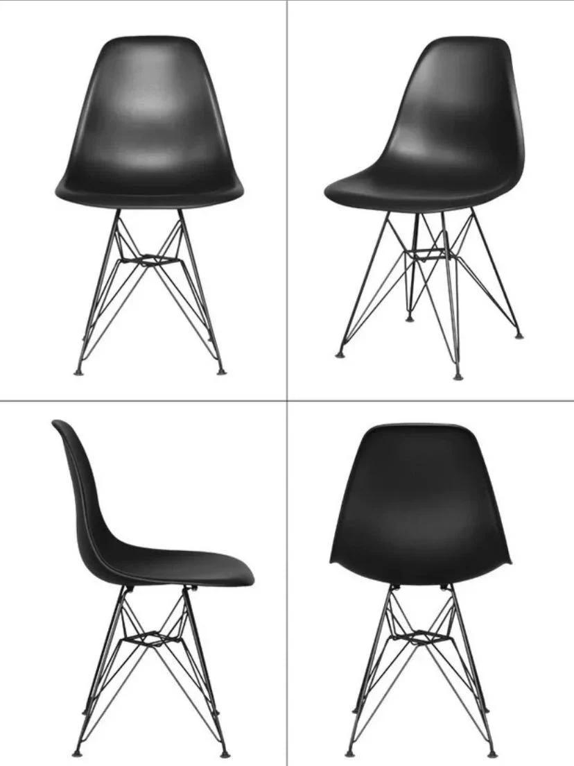 Scandinavian Design Plastic Dining Chairs with Chrome Metal Leg