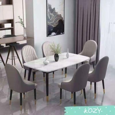 Classic Modern Metal Marble Top Dining Table Cheaper Factory Prices