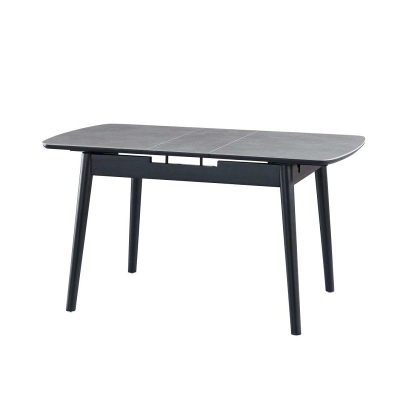 2021 Hot Selling Marble and Grey Ceramic Dining Table with Solid Wood Legs