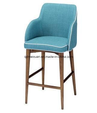 European-Style Solid Wood Bar Chair, Wrought Iron Bar Chair Milk Tea Shop, The Cafe Leisure Tall Foot Chair Restoring Ancient Ways (M-X3434)