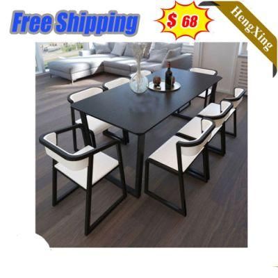 Modern Wooden Top Metal Leg Home Living Room Restaurant Furniture Outdoor Chair Set Dining Table