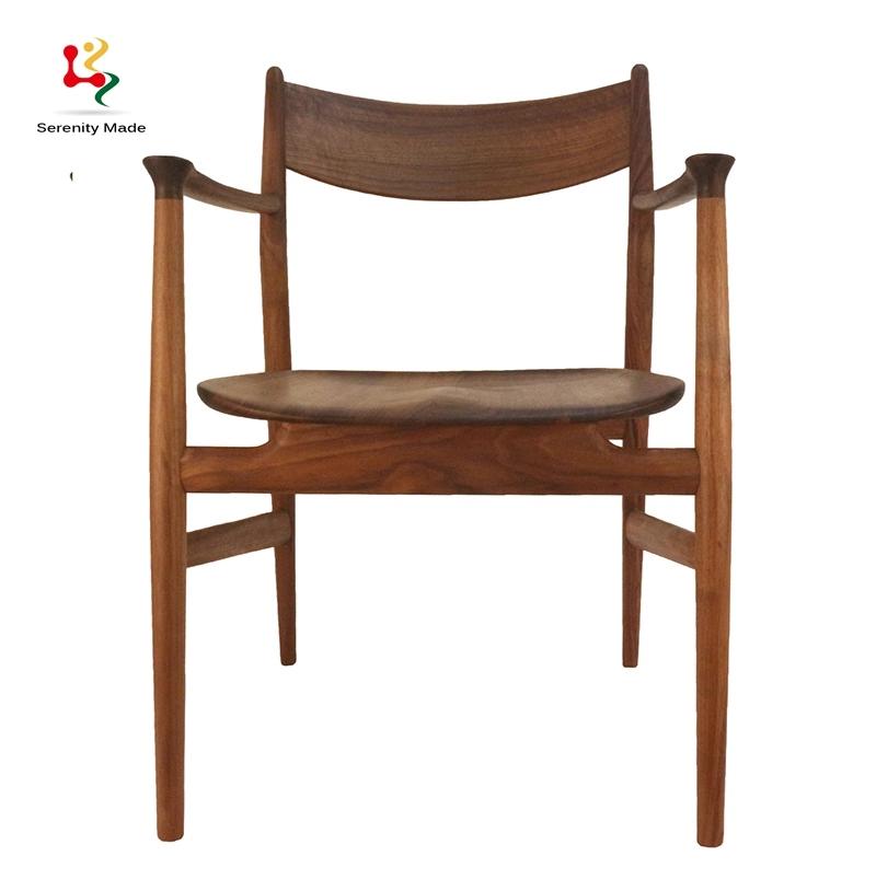 Popular Iteam Restaurant Furniture Wooden Dining Chair with Armrest