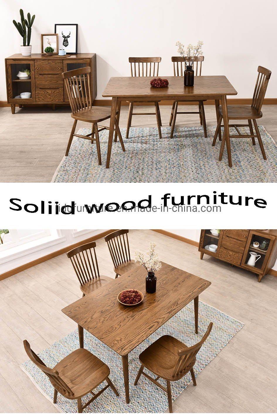 Modern Dining Table Set Home Furniture China Manufacturer Wooden Table and Chairs Home Solid Wood Table