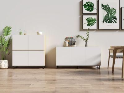 Nordic Style Dining Sideboard 4 Doors with Metal Legs