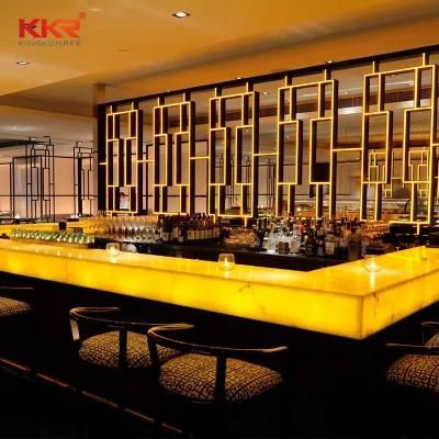 Marble Stone Bar Table Acrylic Solid Surface Night Bar Counter