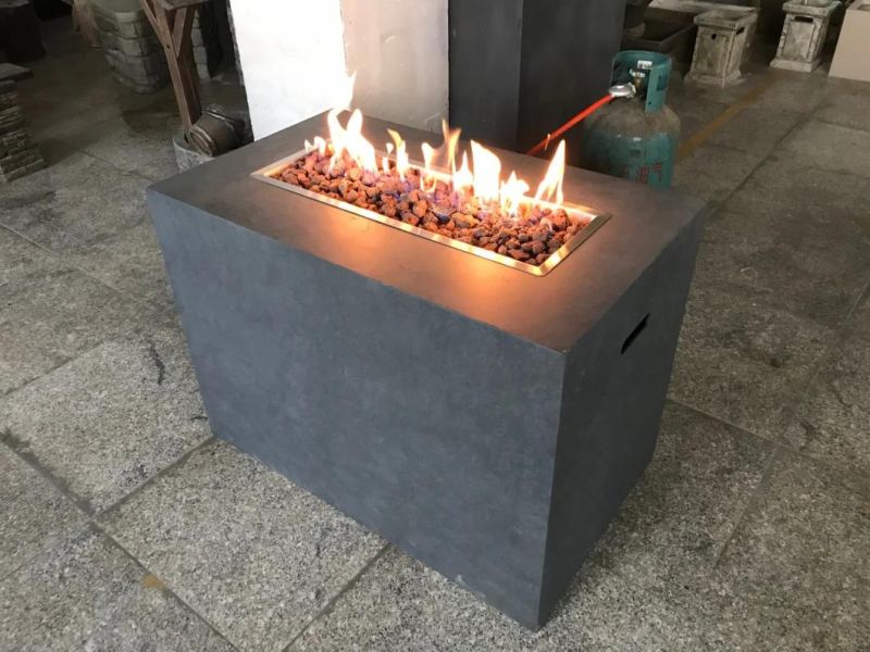 Concrete Gas Gas Firepit Set Dining Table