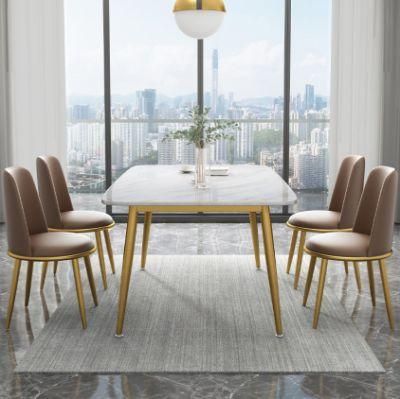 Light Luxury Home Villa Marble Dining Table for Small Apartment