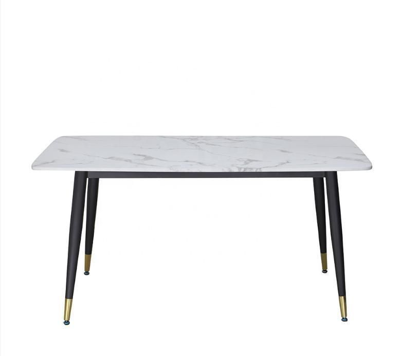 Small Apartment Marble Top Rectangular Dining Table