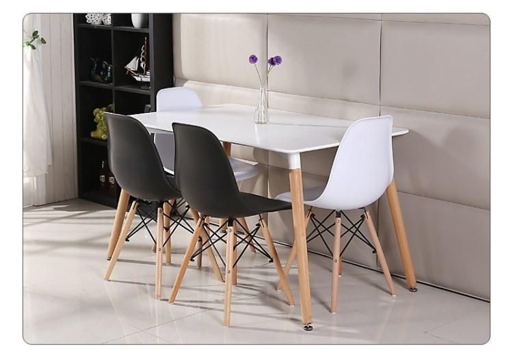 Factory Coffee Shop Italian Modern Nordic White Rectangle MDF Dining Table